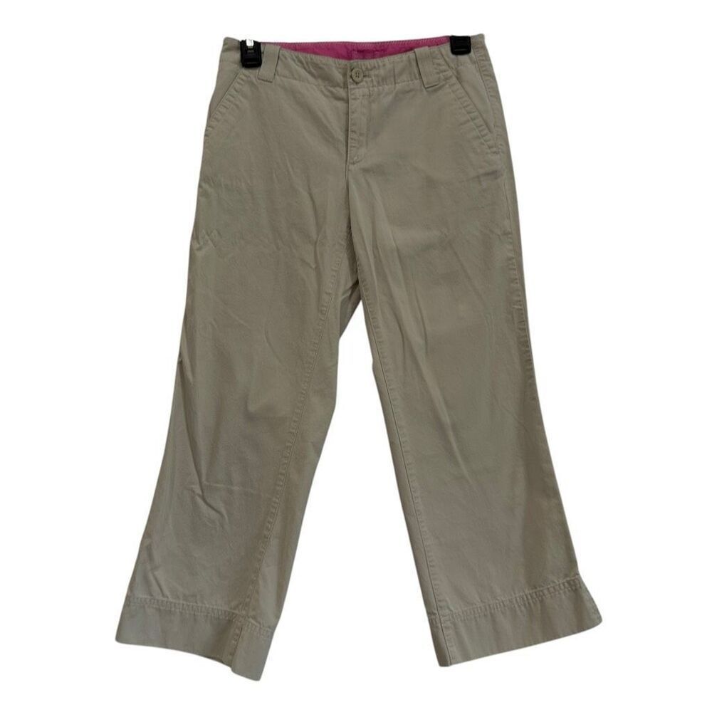 New Women’s Lilly Pulitzer Main Line Fit Khaki Cropped Pants - Size 2, 100% Cott